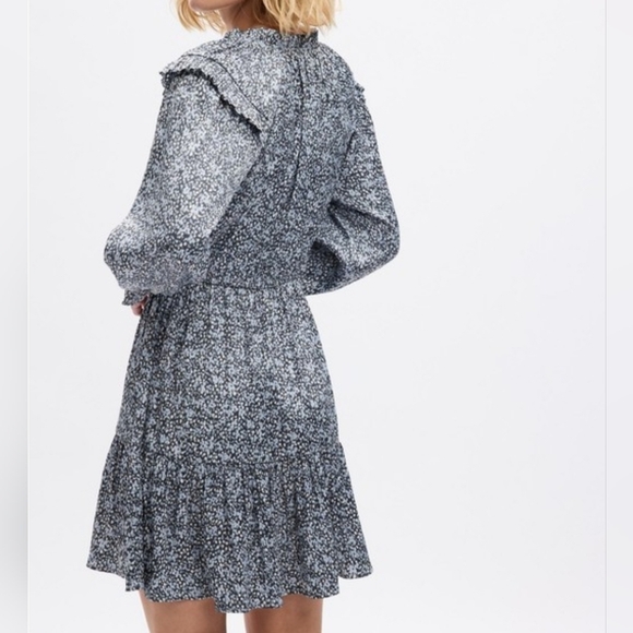 NWT Split-Neck Tiered Mini Dress - Picture 2 of 5